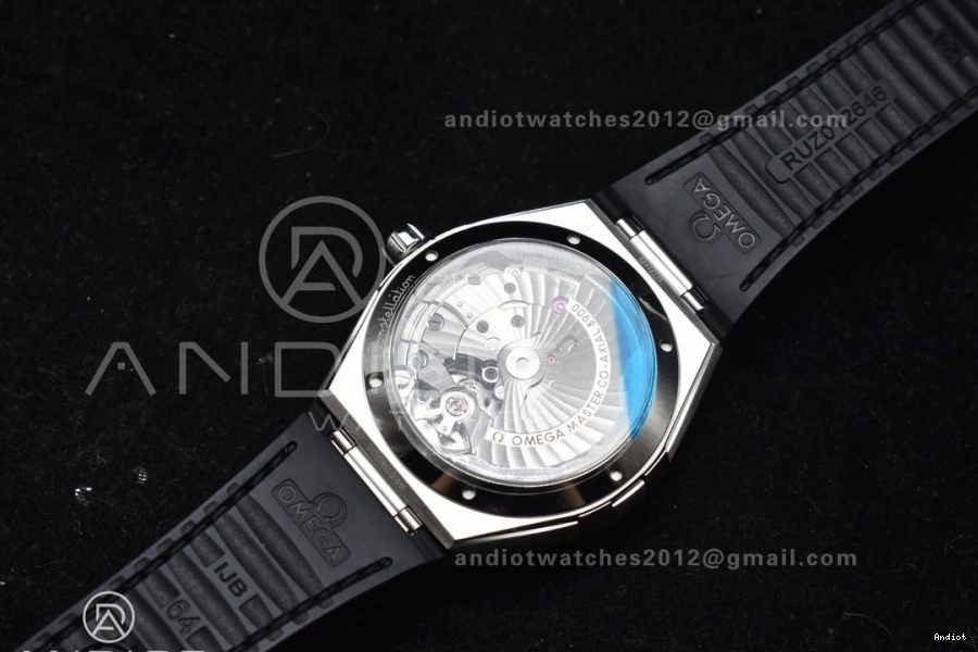 Gray Best Strap Constellation Edition 1:1 Gummy SS VSF Super A8900 on Black Clone Dial 0208